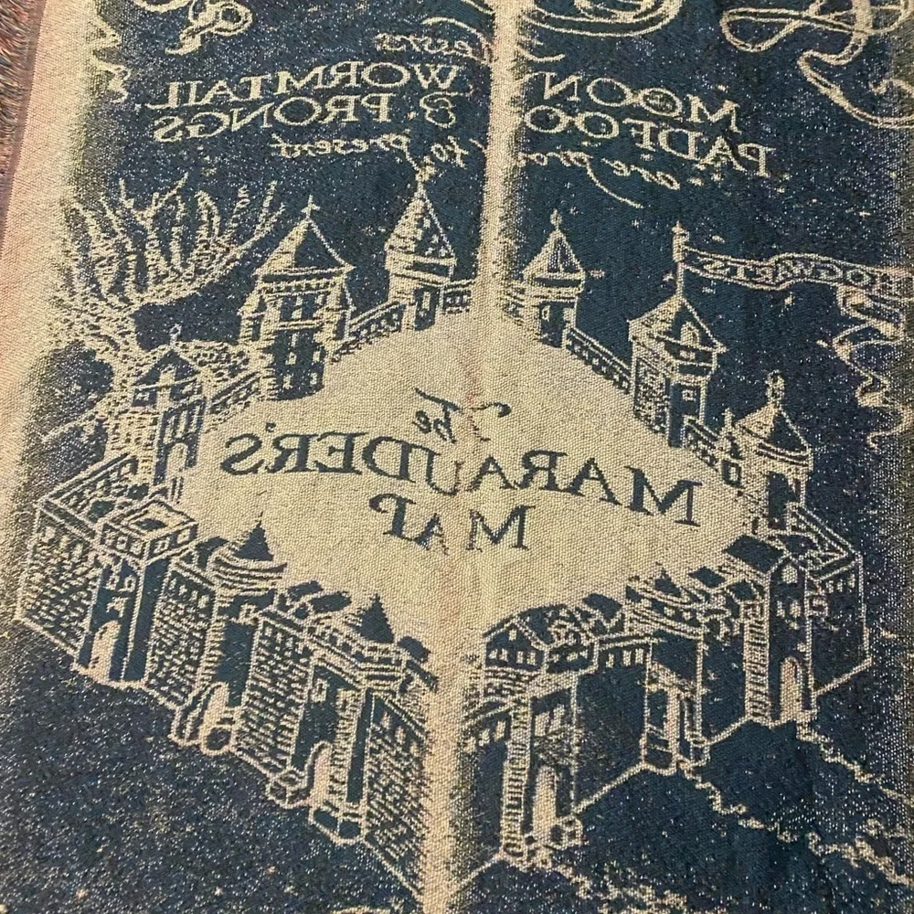 Harry Potter Marauder's Map Woven Tapestry Throw Blanket American Made 48 x 60